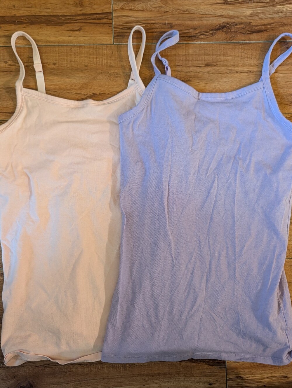 2 Duluth Trading Bra No-Yank Tank Tops Camisole Shelf Bra Pink Lavender SZ SMALL